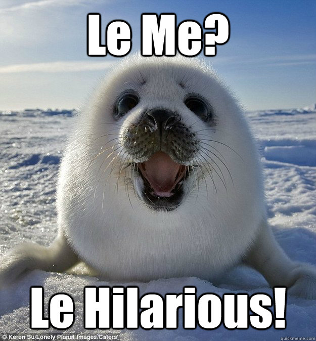 Le Me? Le Hilarious!  Easily Pleased Seal