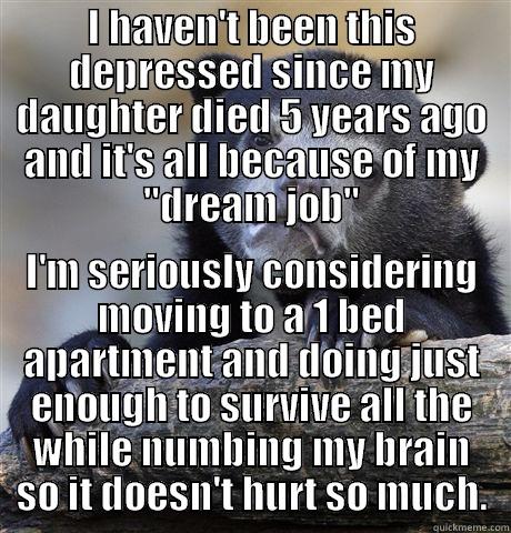 I HAVEN'T BEEN THIS DEPRESSED SINCE MY DAUGHTER DIED 5 YEARS AGO AND IT'S ALL BECAUSE OF MY 