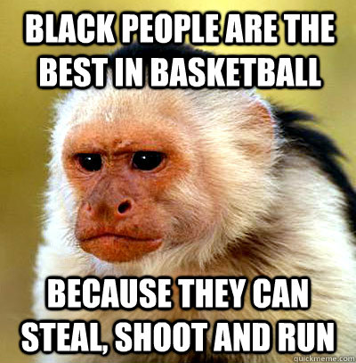 black people are the best in basketball Because they can steal, shoot and run - black people are the best in basketball Because they can steal, shoot and run  racist monkey
