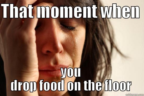 THAT MOMENT WHEN  YOU DROP FOOD ON THE FLOOR First World Problems