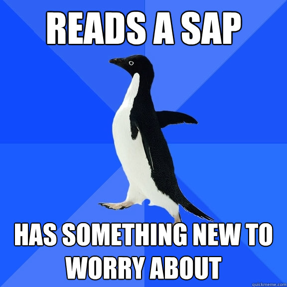 reads a sap  has something new to worry about  Socially Awkward Penguin