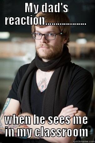 MY DAD'S REACTION....................  WHEN HE SEES ME IN MY CLASSROOM Hipster Barista