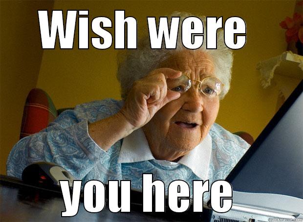 WISH WERE  YOU HERE Grandma finds the Internet
