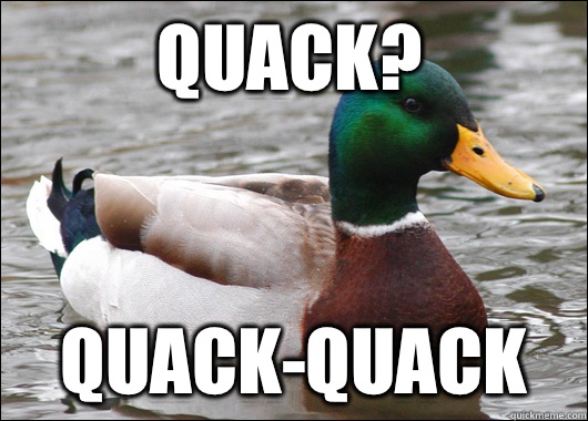 Quack? Quack-quack  Actual Advice Mallard