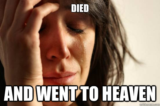 died and went to heaven  First World Problems