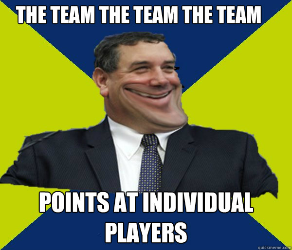 THE TEAM THE TEAM THE TEAM Points at individual players  