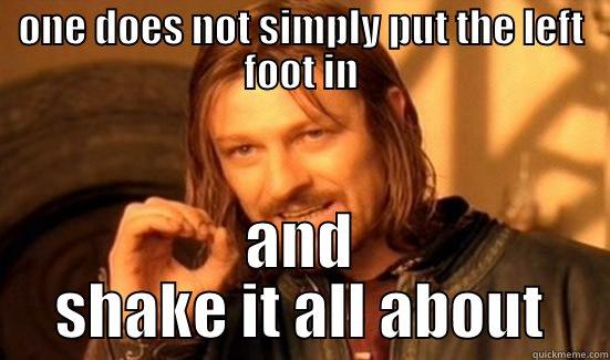 ONE DOES NOT SIMPLY PUT THE LEFT FOOT IN AND SHAKE IT ALL ABOUT Boromir