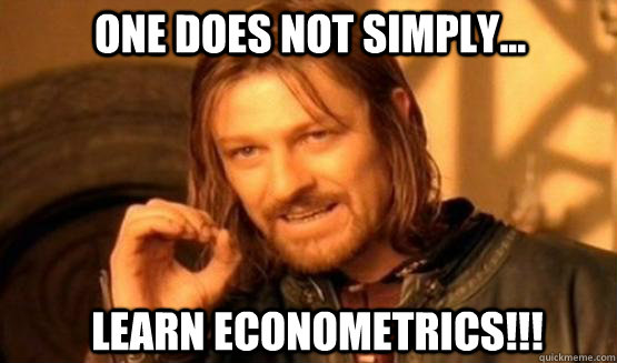 one does not simply... Learn Econometrics!!!  one does not simply finish a sean bean burger