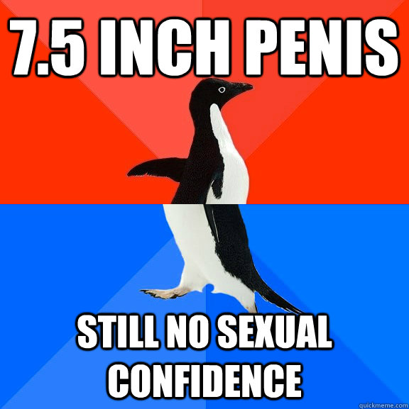 7.5 inch penis still no sexual confidence - 7.5 inch penis still no sexual confidence  Socially Awesome Awkward Penguin