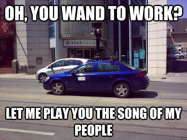 Oh, you wand to work? Let me play you the song of my people  car alarm