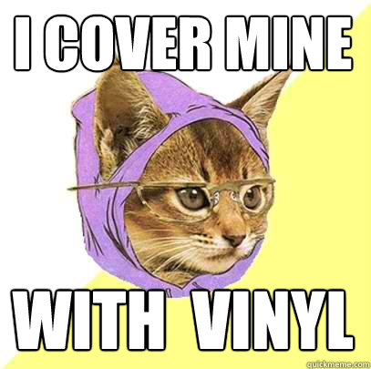 I COVER MINE WITH  VINYL  Hipster Kitty