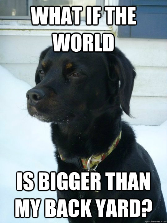 What if the world Is bigger than my back yard? - What if the world Is bigger than my back yard?  Philosophical Puppy