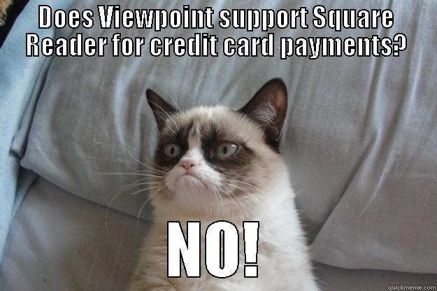 DOES VIEWPOINT SUPPORT SQUARE READER FOR CREDIT CARD PAYMENTS? NO! Grumpy Cat