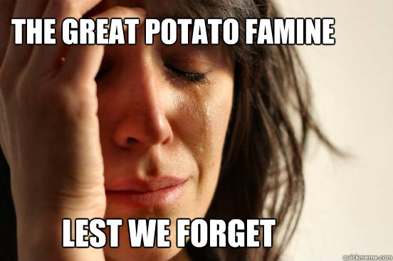 the great potato famine Lest we forget  First World Problems