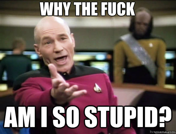 Why the fuck am I so stupid?  Annoyed Picard HD