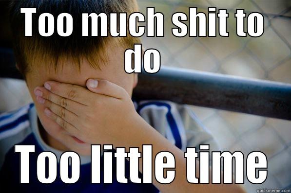 TOO MUCH SHIT TO DO TOO LITTLE TIME Confession kid
