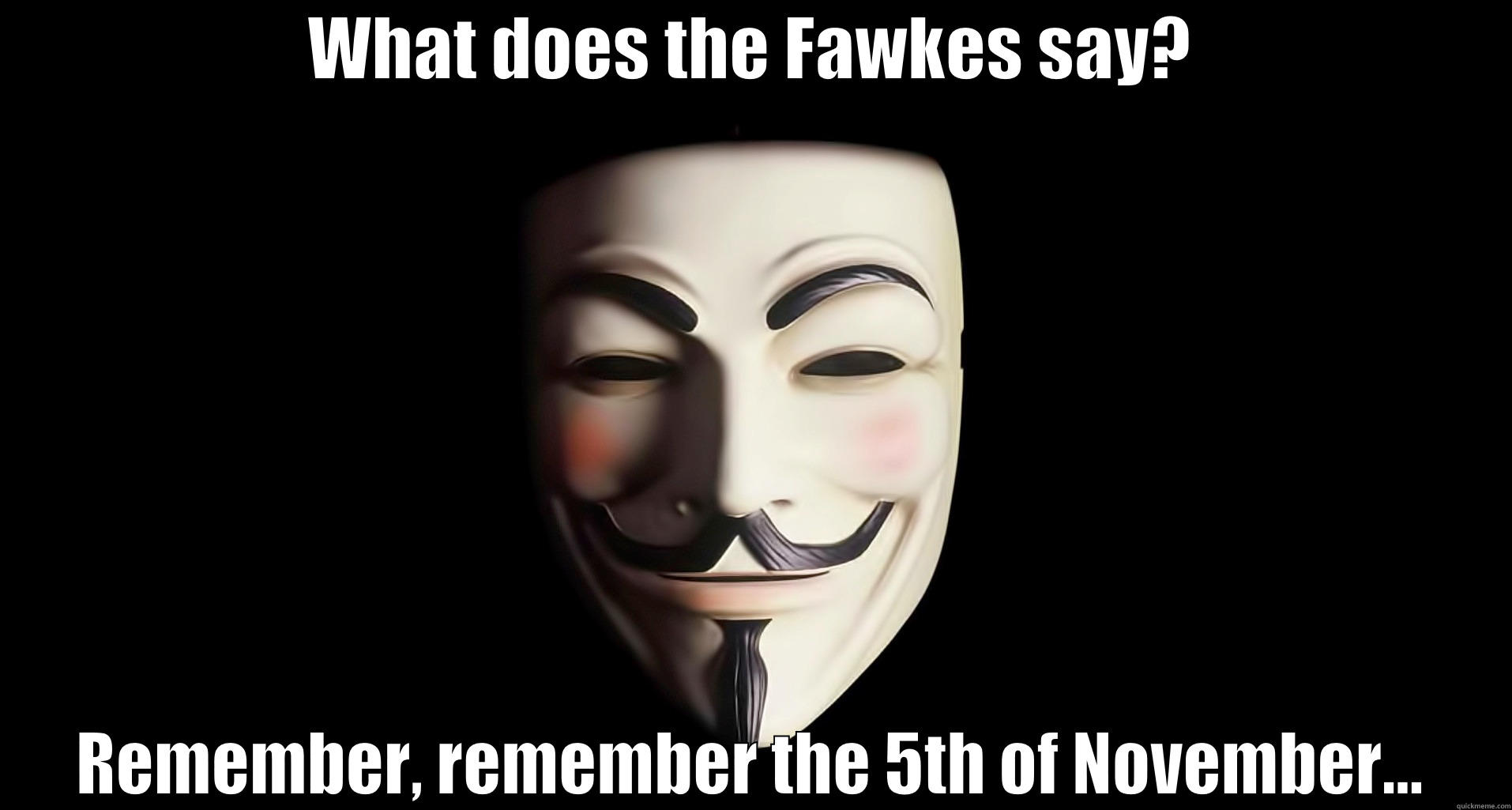 WHAT DOES THE FAWKES SAY? REMEMBER, REMEMBER THE 5TH OF NOVEMBER... Misc