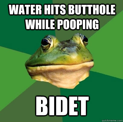 Water hits butthole while pooping Bidet  Foul Bachelor Frog