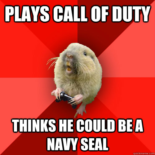 Plays call of duty Thinks he could be a navy seal  Gaming Gopher