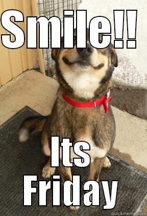 SMILE!!  ITS FRIDAY Good Dog Greg