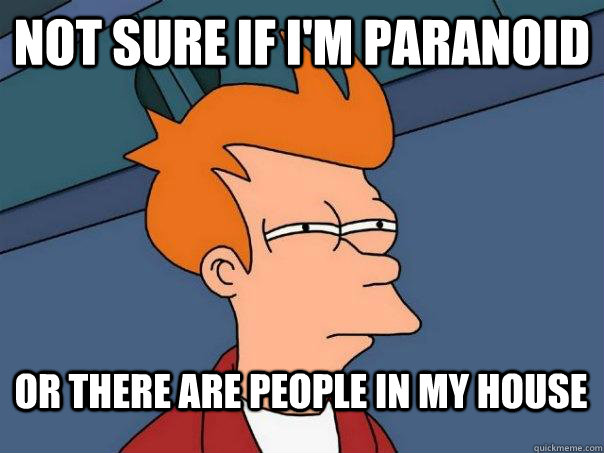 not sure if i'm paranoid or there are people in my house  FuturamaFry
