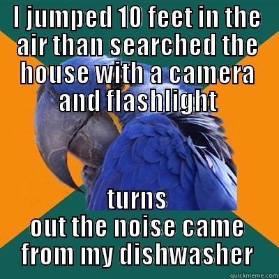 Adrenaline level- 500000000000 - I JUMPED 10 FEET IN THE AIR THAN SEARCHED THE HOUSE WITH A CAMERA AND FLASHLIGHT TURNS OUT THE NOISE CAME FROM MY DISHWASHER Paranoid Parrot