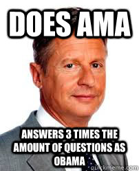 Does AMA Answers 3 times the amount of questions as Obama  