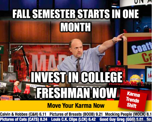 Fall semester starts in one month Invest in college freshman now  Mad Karma with Jim Cramer