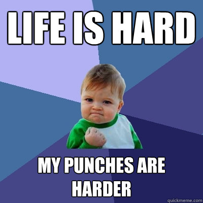 life is hard my punches are harder  Success Kid