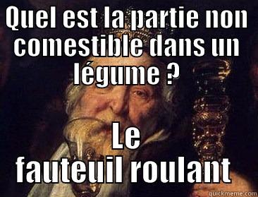 QUEL EST LA PARTIE NON COMESTIBLE DANS UN LÉGUME ? LE FAUTEUIL ROULANT  Misc