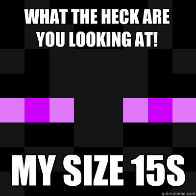 What the heck are you looking at! my size 15s  enderman