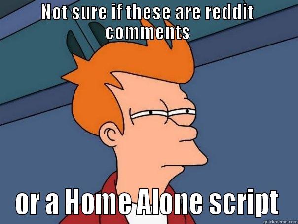 NOT SURE IF THESE ARE REDDIT COMMENTS OR A HOME ALONE SCRIPT Futurama Fry