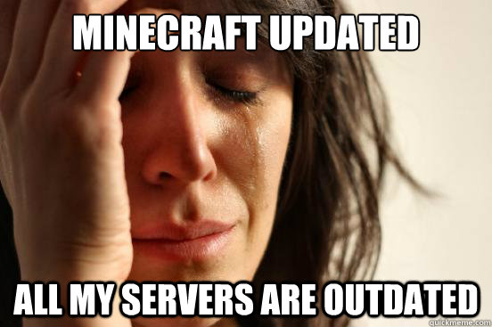 Minecraft updated all my servers are outdated  First World Problems