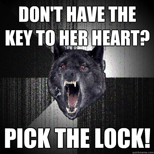 Don't have the key to her heart? PICK THE LOCK!  Insanity Wolf