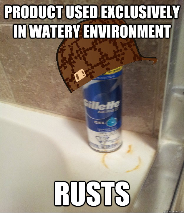 Product Used EXCLUSIVELY IN Watery ENVIRONMENT RUSTS - Product Used EXCLUSIVELY IN Watery ENVIRONMENT RUSTS  Scumbag Gillette
