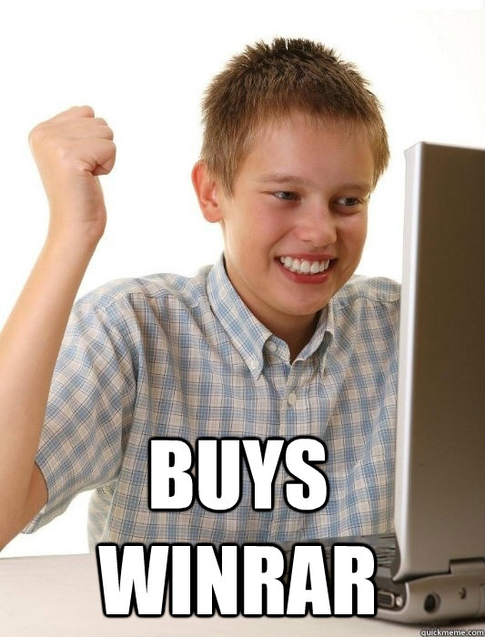  Buys Winrar  First Day on the Internet Kid