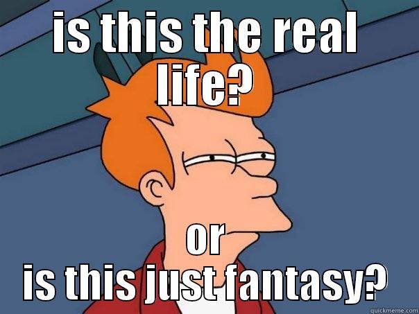 IS THIS THE REAL LIFE? OR IS THIS JUST FANTASY? Futurama Fry