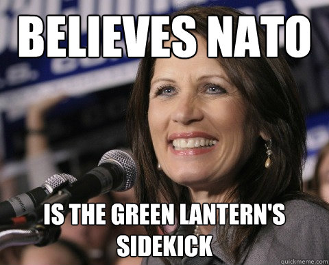 believes nato is the green lantern's sidekick  Bad Memory Michelle