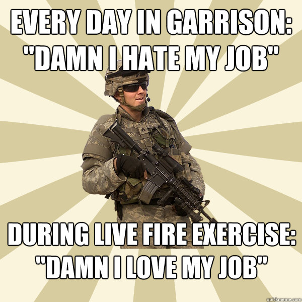 Every day in garrison:
