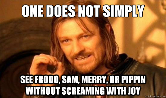One Does Not Simply see frodo, sam, merry, or pippin without screaming with joy - One Does Not Simply see frodo, sam, merry, or pippin without screaming with joy  Boromir