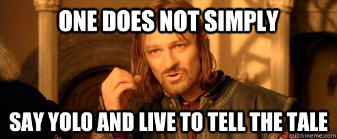 One does not simply Say yolo and live to tell the tale  One Does Not Simply