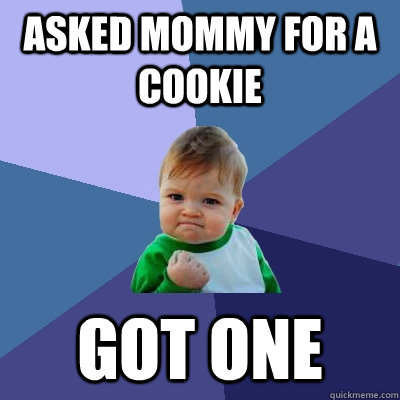 Asked mommy for a cookie got one  Success Kid