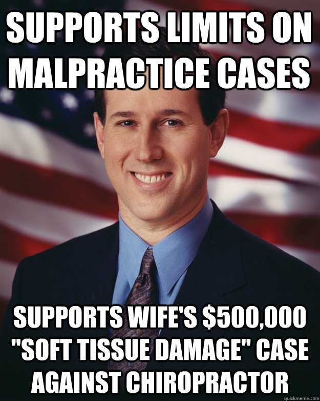 supports limits on malpractice cases supports wife's $500,000 