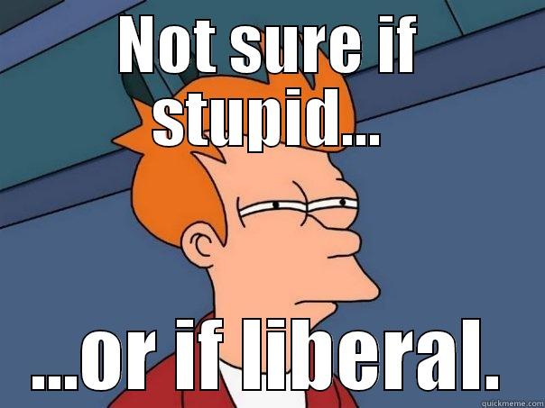 NOT SURE IF STUPID... ...OR IF LIBERAL. Futurama Fry