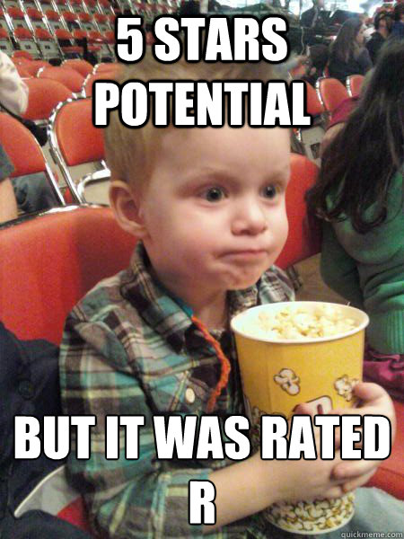 5 stars potential But it was rated r
  Movie Critic Kid