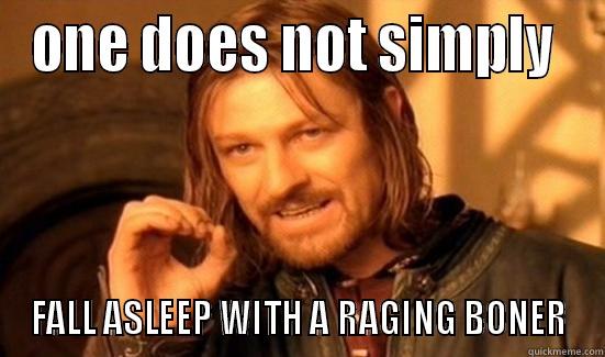 ONE DOES NOT SIMPLY  FALL ASLEEP WITH A RAGING BONER Boromir