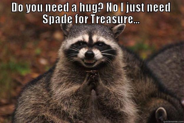 DO YOU NEED A HUG? NO I JUST NEED SPADE FOR TREASURE...  Evil Plotting Raccoon