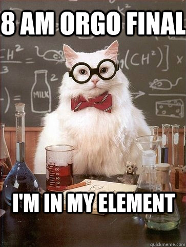 8 AM ORGO FINAL I'M IN MY ELEMENT  Chemistry Cat