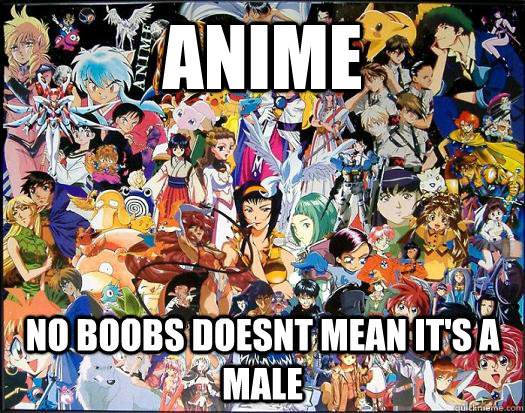 Anime no boobs doesnt mean it's a male  