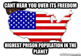 cant hear you over its freedom highest prison population in the planet  
